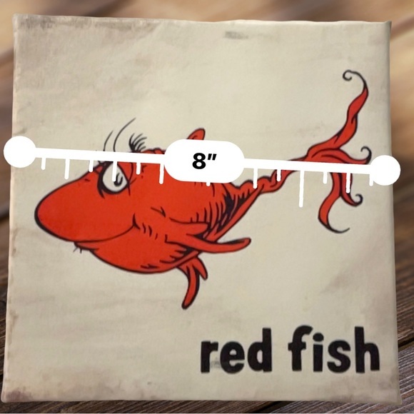 Dr Seuss Red Fish, Blue‎ Fish 4 Piece Canvas Stretched Wall Art - Picture 7 of 8